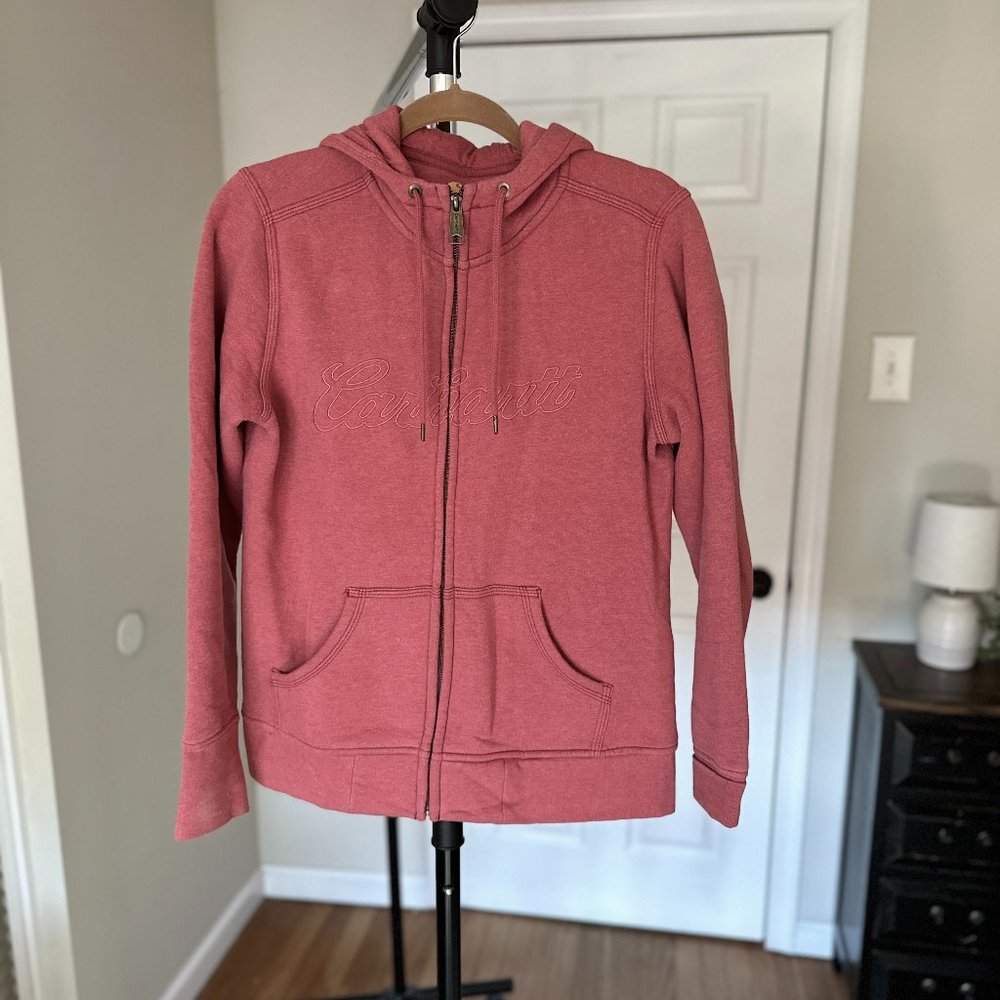 Carhartt Zip Up Pink Hoodie sweatshirt